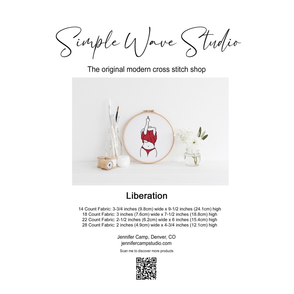 Middle Finger Red Lips Subversive Women Female Counted Cross Stitch Pattern‎